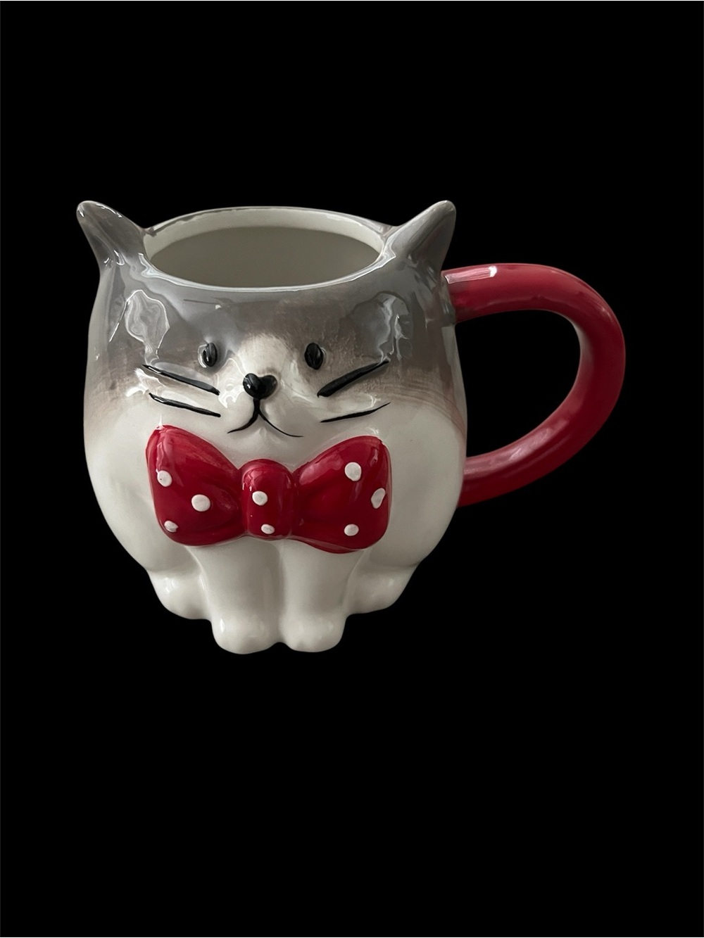 Target Wondershop 2023 Red Bowtie Cat Mug Earthenware Cup